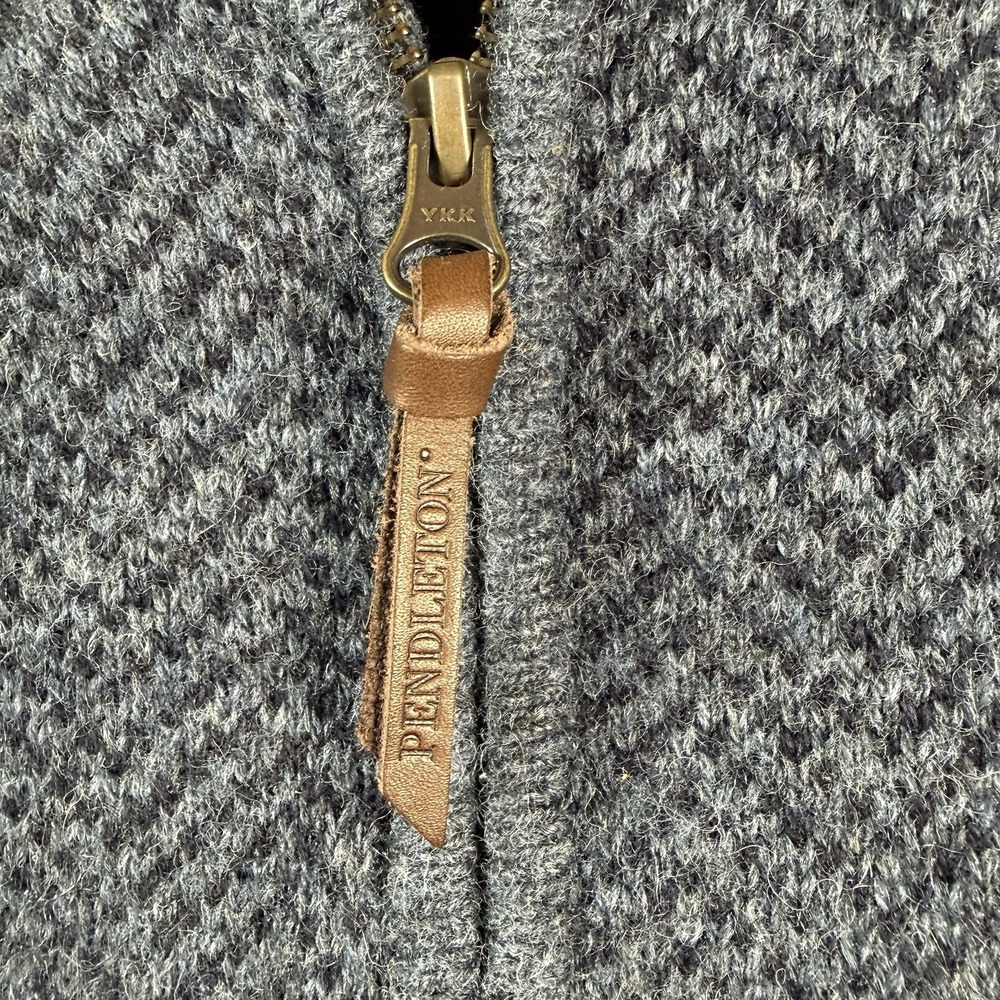 Pendleton 100% Shetland Wool 1/4 Zip Sweater Men XL Navy Washable Pullover Tweed - Picture 7 of 8